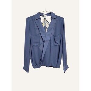 Esley Blue Open Strappy Back Sheer Blouse NWT Size Small Indie Boho Cutout